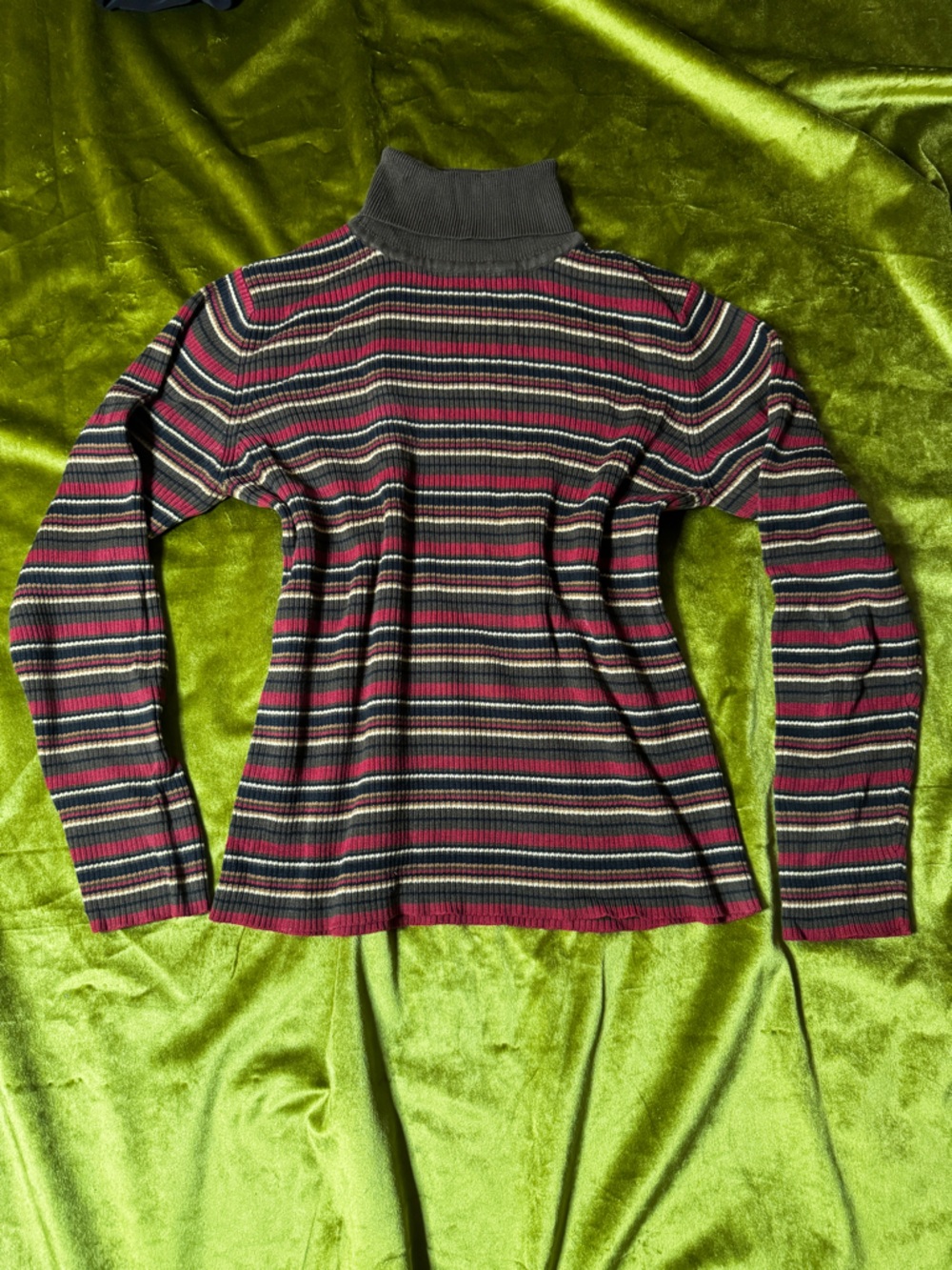 Van Heusen Brown Striped Knit Longsleeve Turtleneck